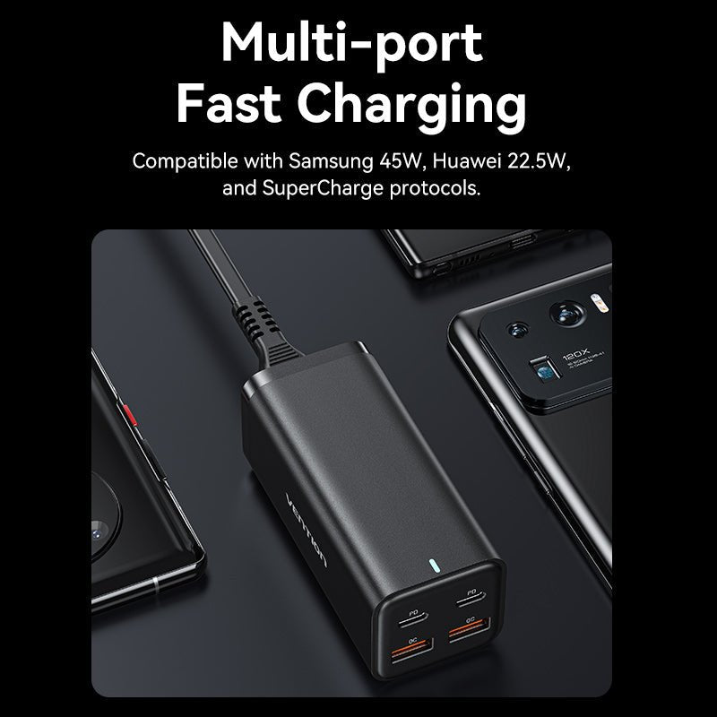 Vention 4-Port USB (C+C+A+A) GaN Charger (100W/100W/18W/18W) EU-Plug - Vention