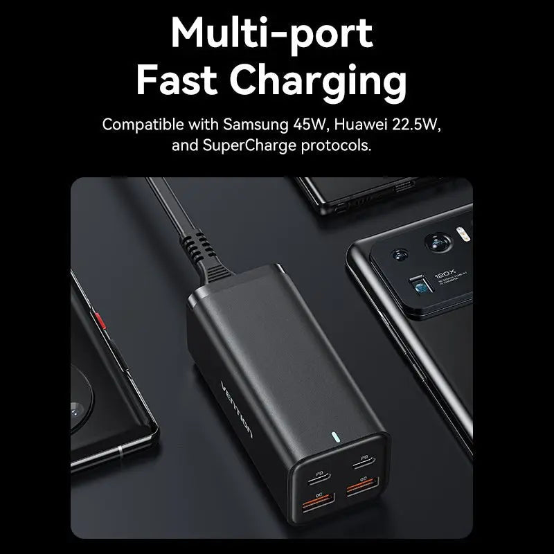 Vention 4-Port USB (C+C+A+A) GaN Charger (100W/100W/18W/18W) EU-Plug - Vention