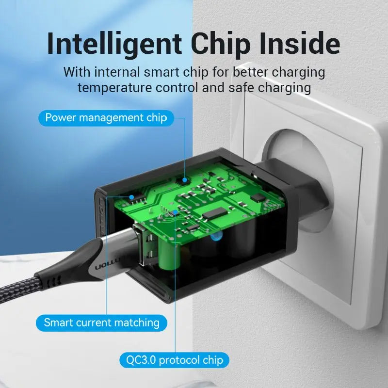 Vention 1-Port USB Wall Charger 18W EU-Plug - Vention