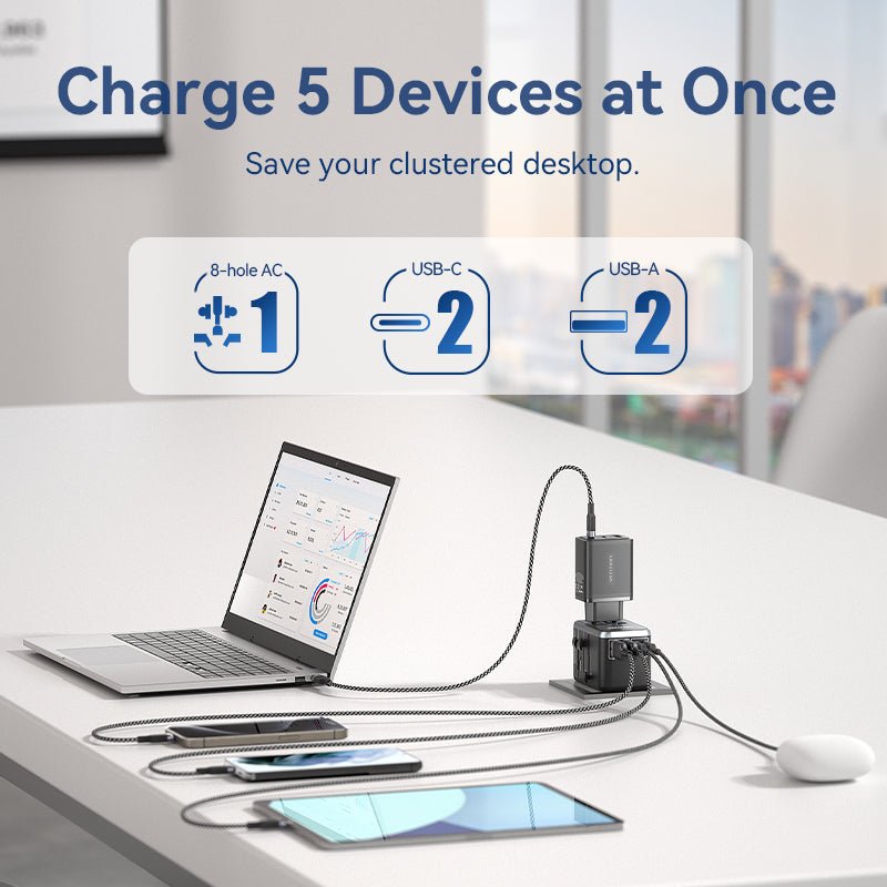 Vention 4-Port USB (C+C+A+A) GaN Universal Travel Adapter (65W/65W/60W/5W) - Vention