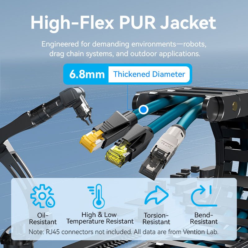 Vention Ultra-Flexible Cat6A SFTP Ethernet Patch Cable - Vention
