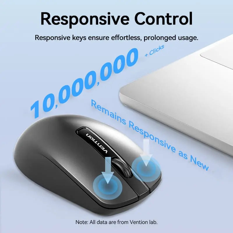 Vention 3-Button Wireless Computer Mouse with USB Receiver Black - Vention