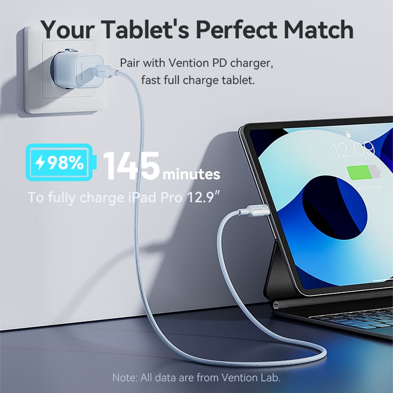 USB 2.0 Type-C Male to Lightning Male 3A Cable