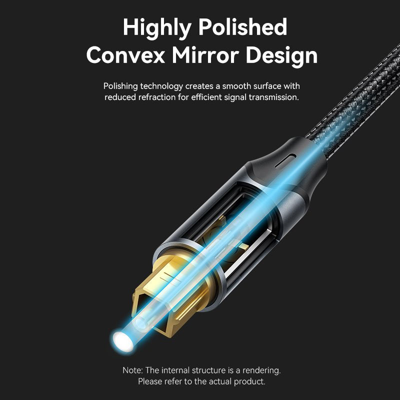 Vention Toslink to Mini Toslink Optical Audio Cable 0.5/1/1.5/2/3/5/10M Black Aluminum Alloy Type