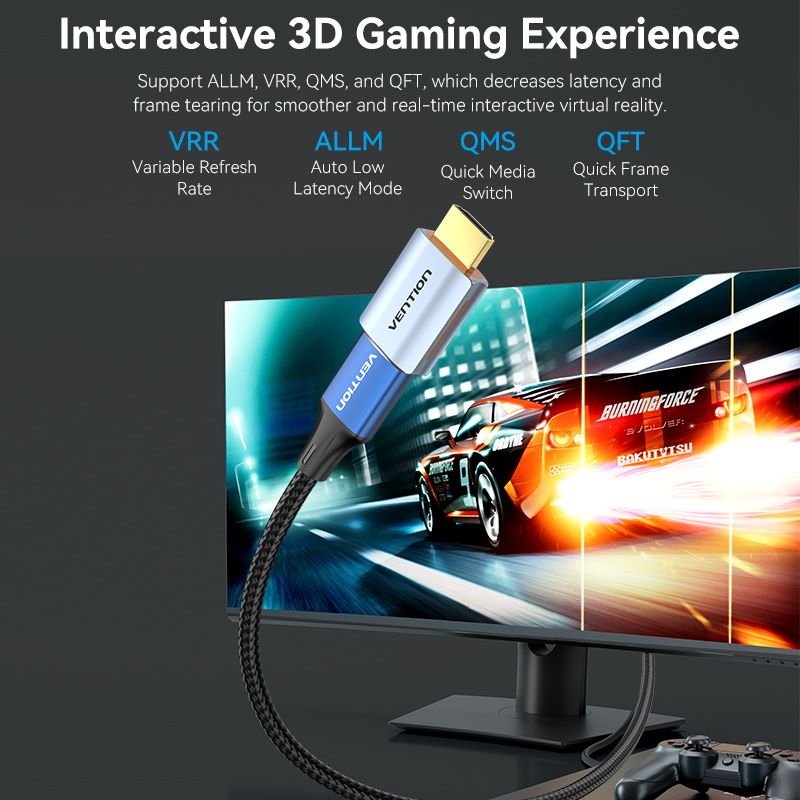 Vention HDMI™ Male to Female 8K Adapter Gray Aluminum Alloy Type - Vention