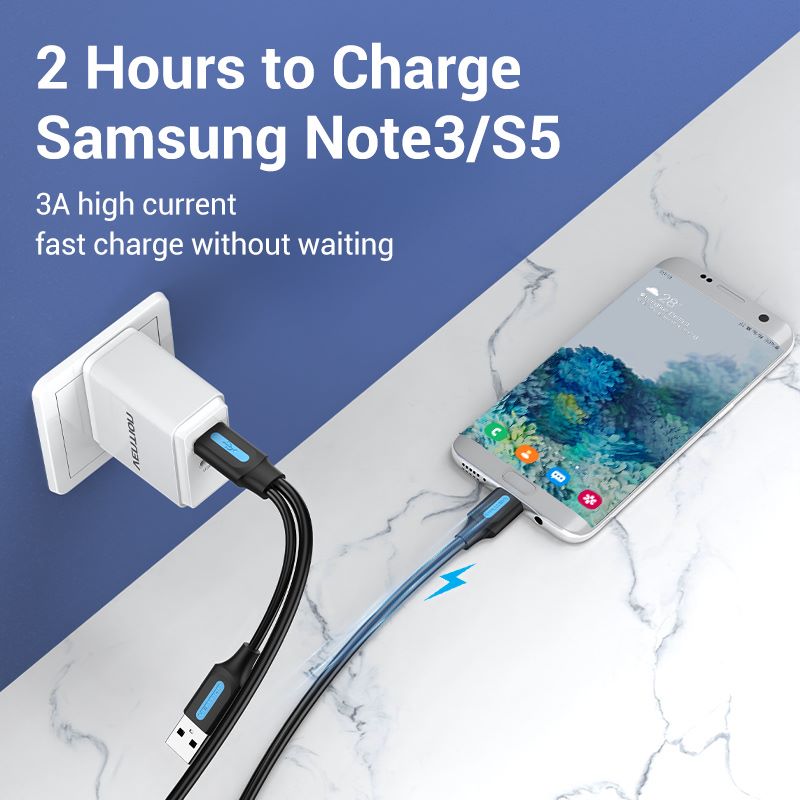 USB 3.0 A Male to Micro-B Male Cable with USB Power Supply 0.5/1M Black PVC Type