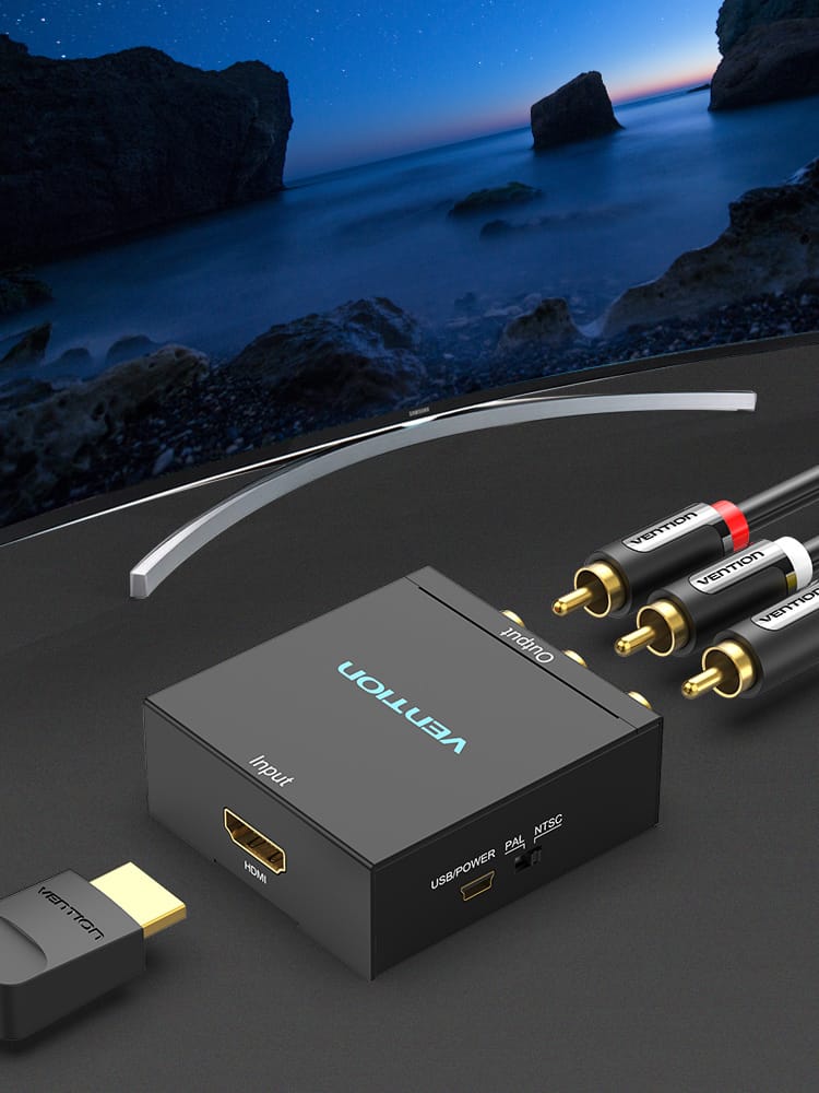 <tc>Vention</tc> Convertisseur HDMI vers RCA en métal noir