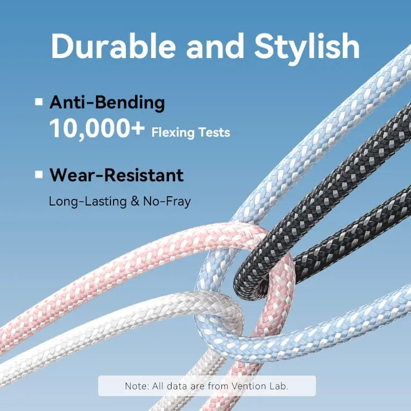 Vention USB 2.0 A Male to 3-in-1 USB-C & Lightning & Micro-B Male 6A Cable Aluminum Alloy Type - Vention
