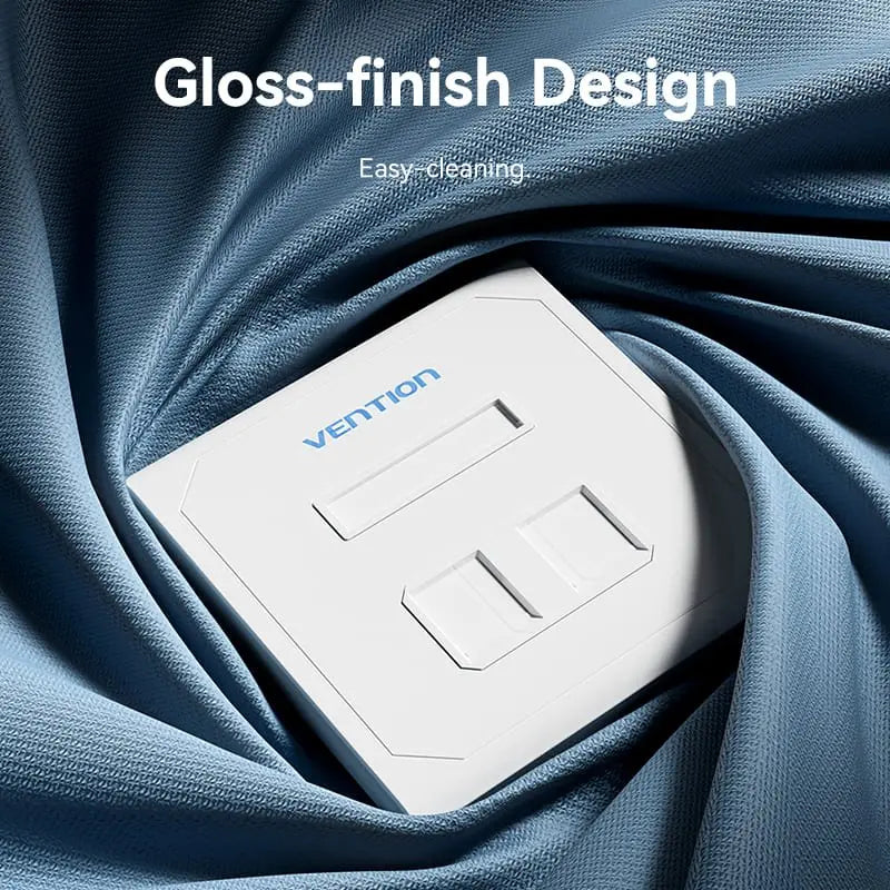 Vention 2-Port Keystone Jack Wall Plate - Vention