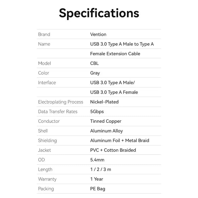 Vention USB 3.0 Extension Cable - Vention