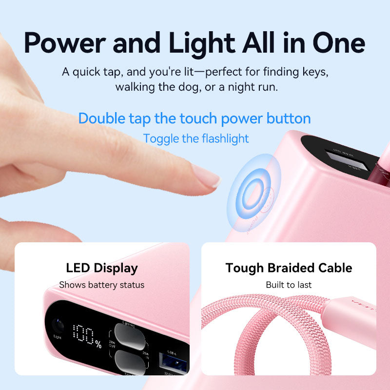<tc>Vention</tc> Batterie externe 10 000 mAh (USB-C + Lightning + USB-A) 22,5 W avec écran LED
