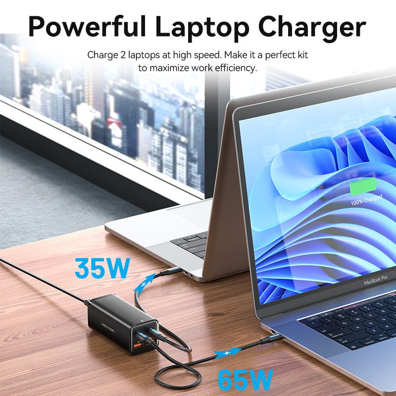 Vention 4-Port USB (C+C+A+A) GaN Charger (100W/100W/18W/18W) EU-Plug - Vention
