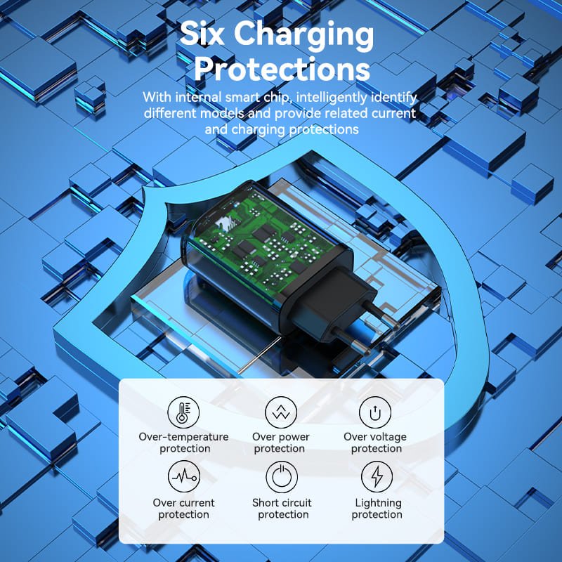 Vention 2-port USB(A+C) Wall Charger (18W+20W) EU-Plug Black - Vention