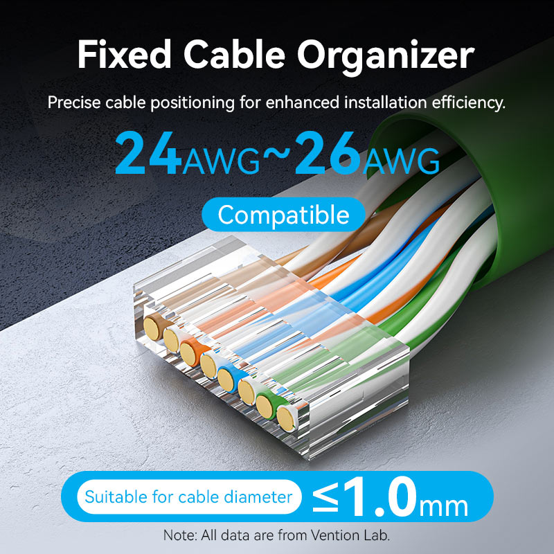 <tc>Vention</tc> Conector modular Cat6A FTP 8P8C RJ45 estándar DE negro