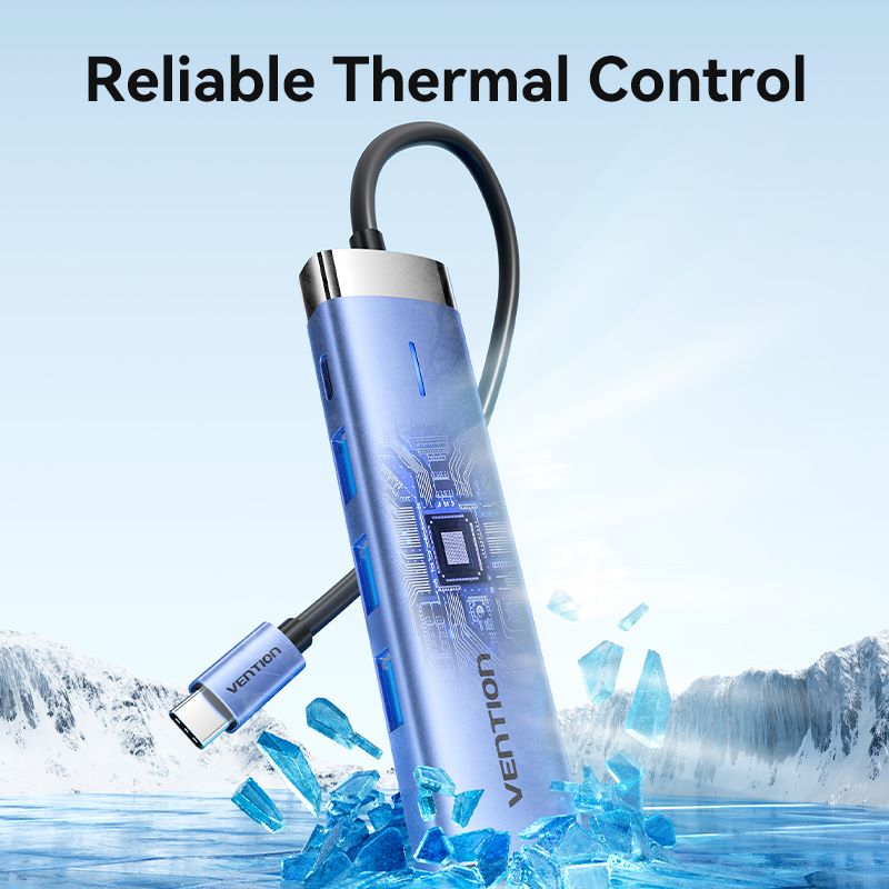 USB-C to HDMI/USB 3.0 x 3/PD Docking Station 0.15M Blue Aluminum Alloy Type