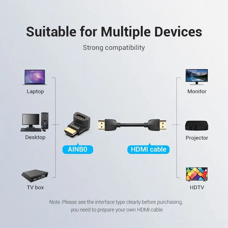 Vention HDMI™ 270 Degree Male to Female Adapter Black - Vention