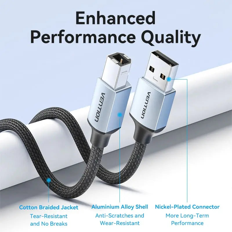 Vention USB 2.0 Type-A Male to Type-B Male Printer Cable - Vention