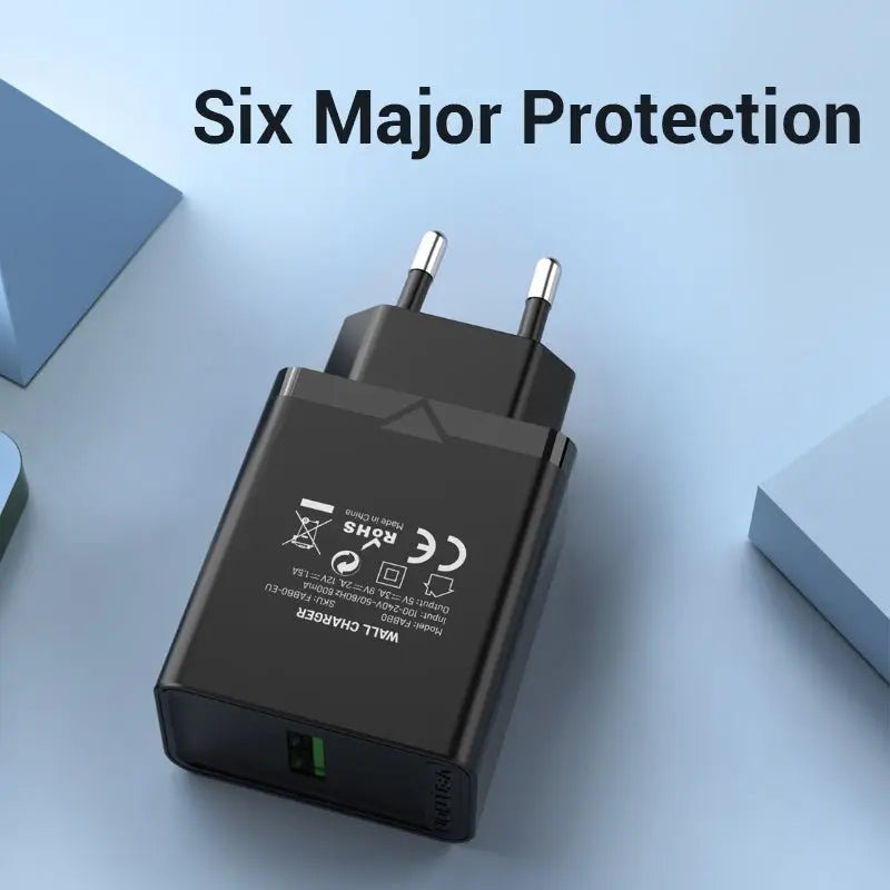 Vention 1-Port USB Wall Charger 18W EU-Plug - Vention