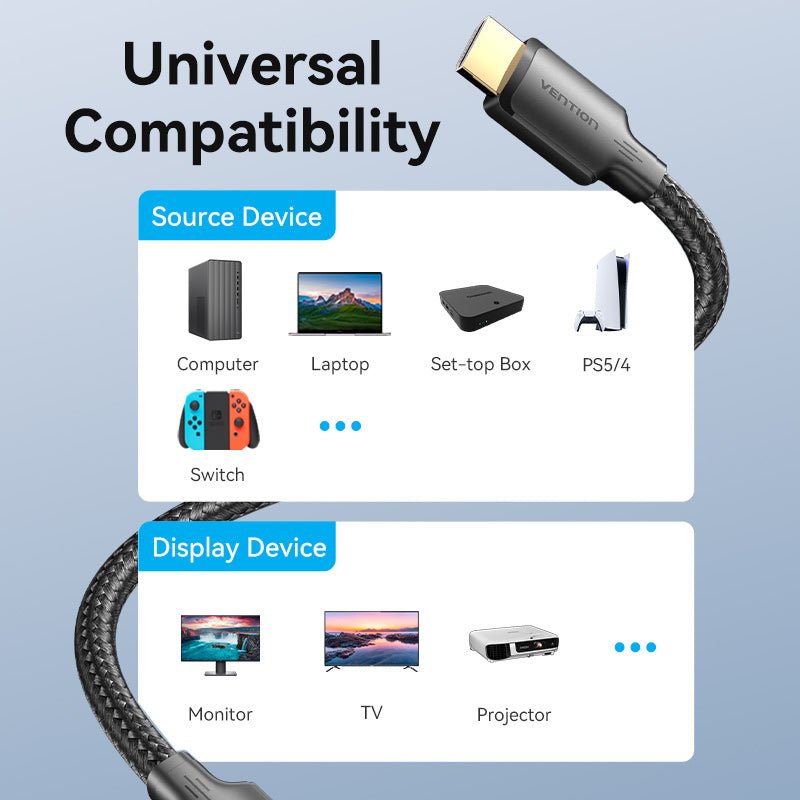 Cotton Braided 4K HDMI™ Male to Male Cable - Vention