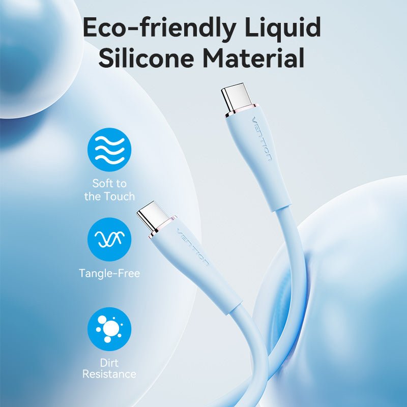 Vention USB 2.0 Type-C Male to 2 Type-C Male 5A Cable Silicone Type - Vention