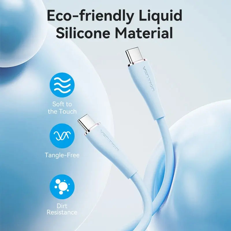 Vention USB 2.0 Type-C Male to 2 Type-C Male 5A Cable Silicone Type - Vention