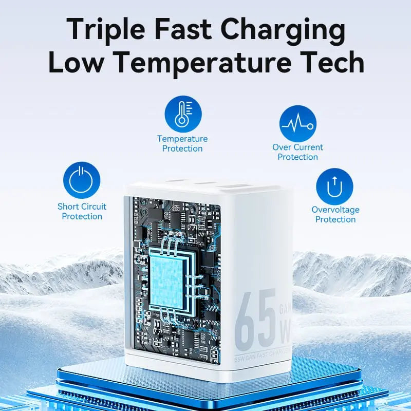 Vention 3-Port USB (C+C+A) GaN Charger (65W/65W/60W) EU-Plug - Vention