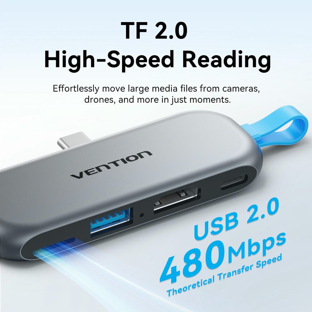 Vention 4'ü 1 arada USB-C Kablosuz Bağlantı İstasyonu