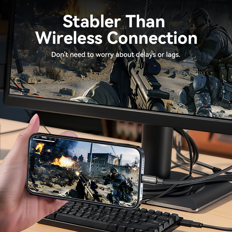 Cotton Braided 8K Bi-Directional USB-C Male to DisplayPort Male Cable
