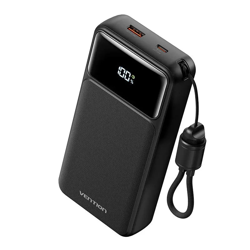 Vention 20000mAh Power Bank (USB-C + USB-A) with Built-in Cable 22.5W - Vention