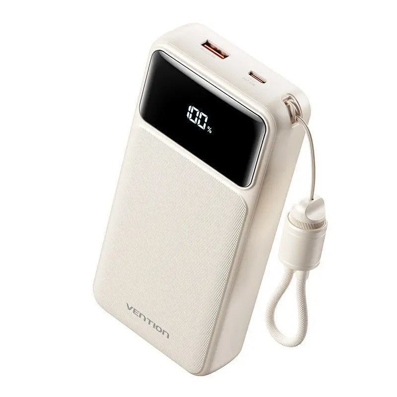 Vention 20000mAh Power Bank (USB-C + USB-A) with Built-in Cable 22.5W - Vention