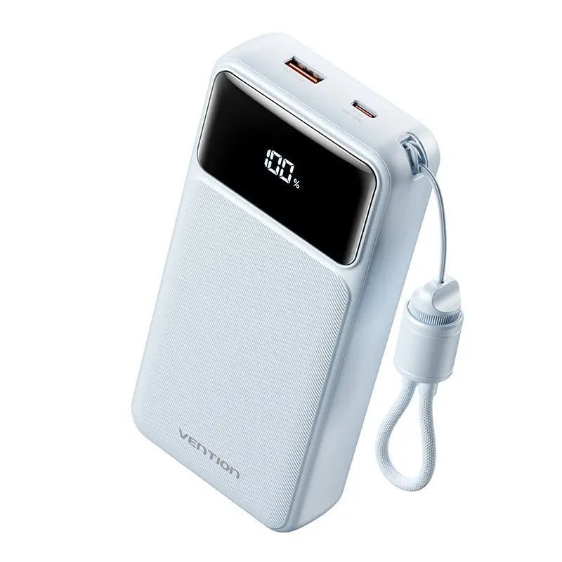 Vention 20000mAh Power Bank (USB-C + USB-A) with Built-in Cable 22.5W - Vention