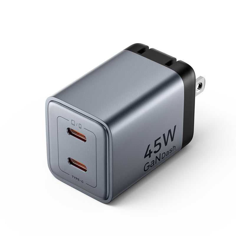 <tc>Vention</tc> Pengisi Daya GaN USB (C + C) 2 Port (45W/45W) Colokan AS Abu-abu