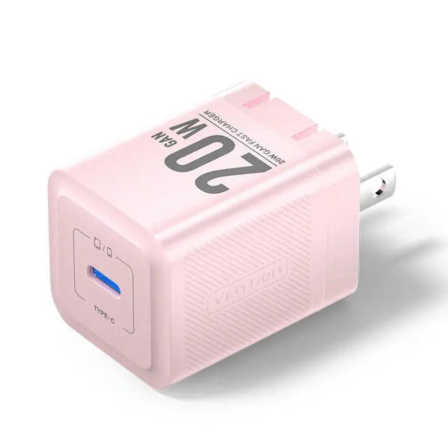 Vention 1-Port USB-C GaN Charger (20W) US-Plug Black - Vention