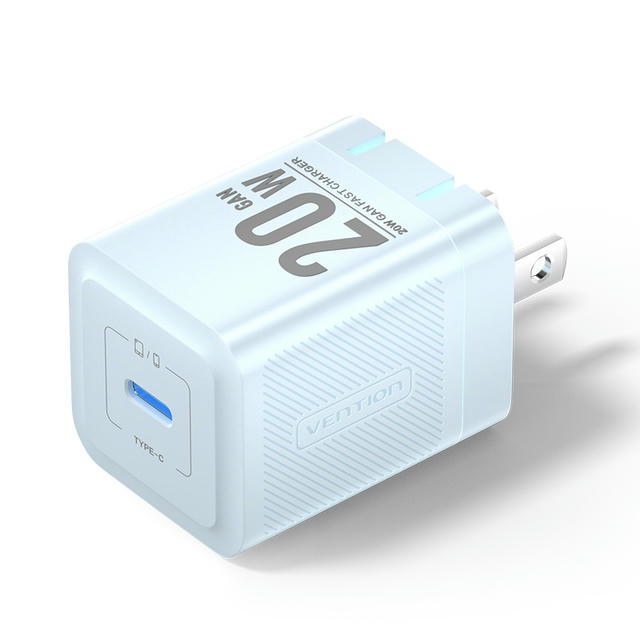 Vention 1-Port USB-C GaN Charger (20W) US-Plug Black