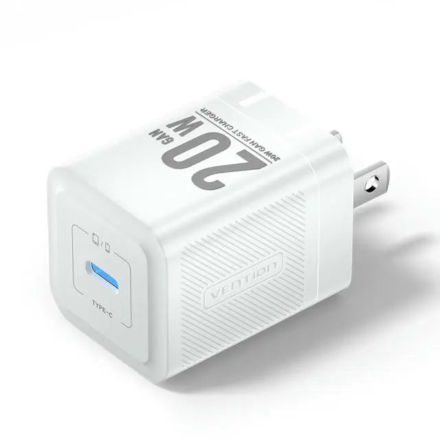 Vention 1-Port USB-C GaN Charger (20W) US-Plug Black - Vention