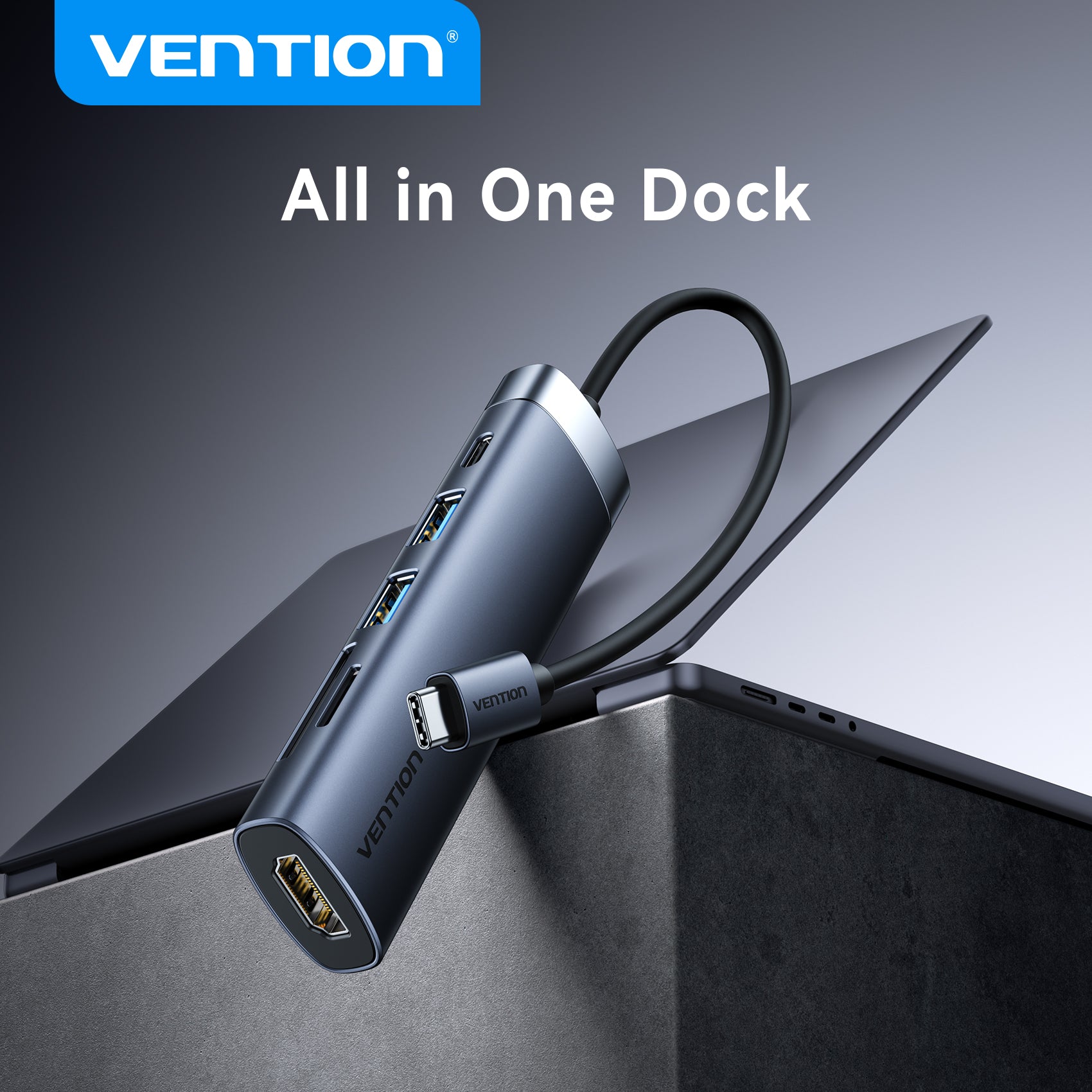 Vention 6'sı 1 arada USB-C Bağlantı İstasyonu
