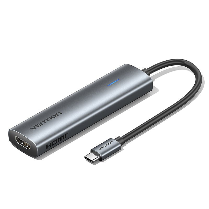 Vention USB-C to HDMI™/USB 3.0*3/PD Docking Station 0.15M Gray Aluminum Alloy Type - Vention