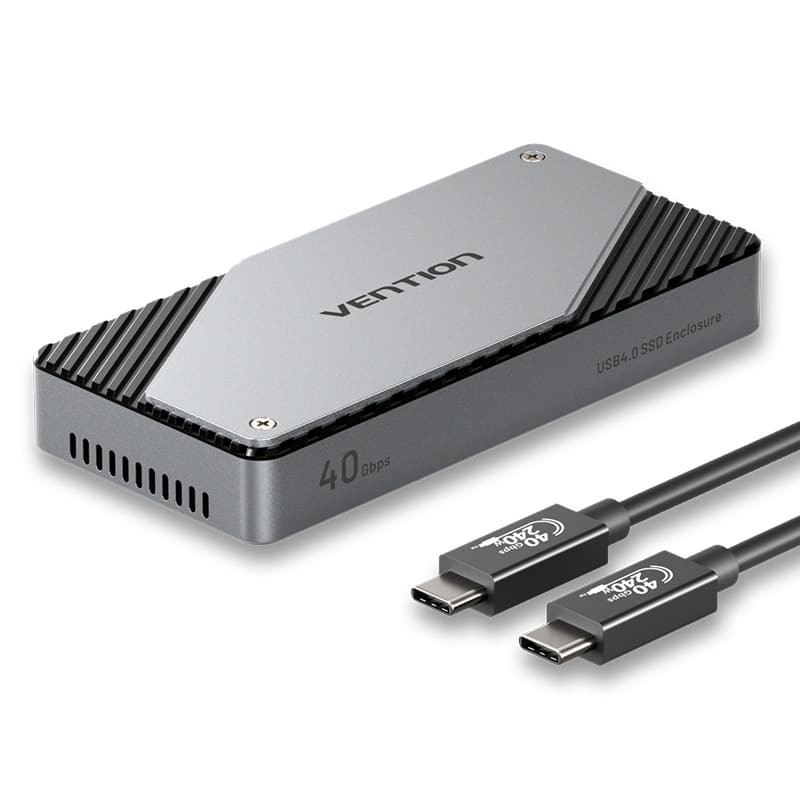 <tc>Vention</tc> USB 4.0 M.2 NVMe SSD-Gehäuse (USB 4.0 Typ-C) Grau Aluminiumlegierung