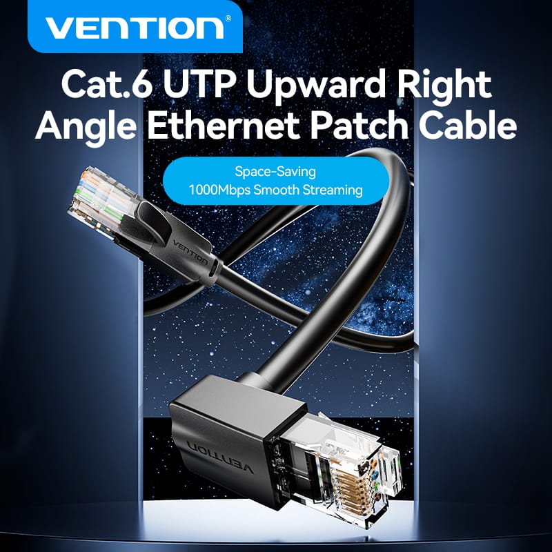 <tc>Vention</tc> Cat6 UTP 直角以太网跳线