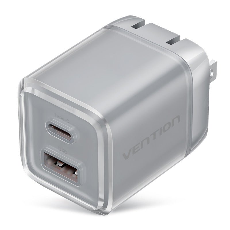 Vention 2-Port USB (C + A) GaN Charger (30W/30W) US-Plug - Vention