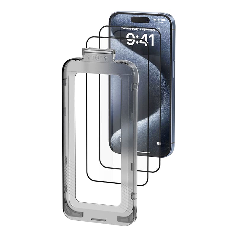 <tc>Vention</tc> HD-Displayschutz aus gehärtetem Glas für iPhone 15 mit staubfreiem Installationswerkzeug