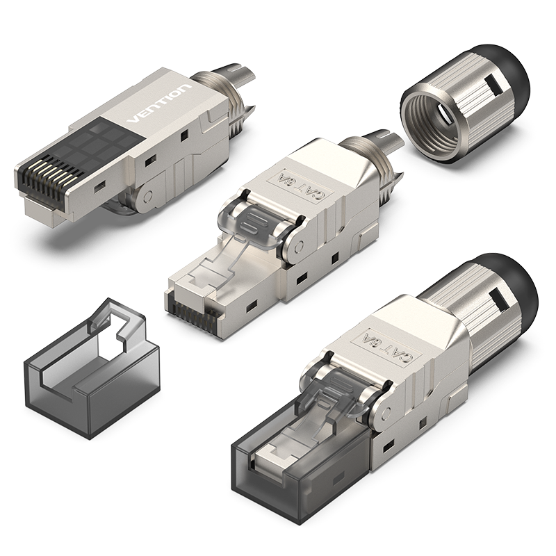 <tc>Vention</tc> Geschirmter werkzeugloser 8P8C RJ45-Modularstecker Cat6A