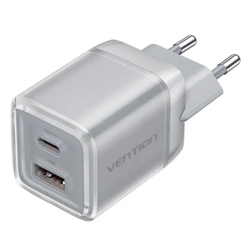 Vention 2-Port USB (C + A) GaN Charger (30W/30W) EU-Plug - Vention
