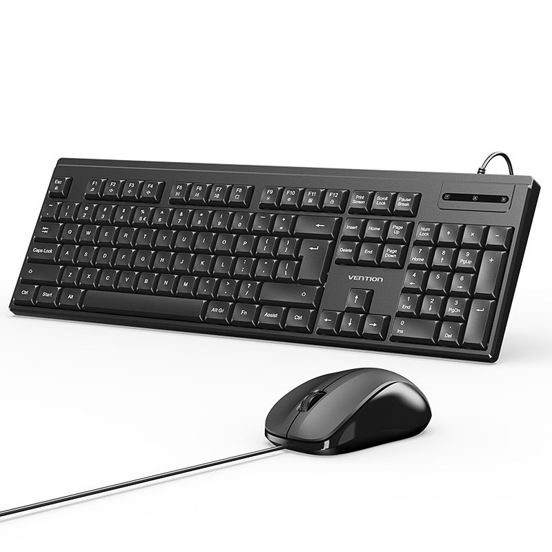 <tc>Vention</tc> Ensemble clavier et souris filaires USB silencieux de grande taille, noir, type fin