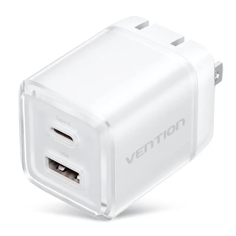 Vention 2-Port USB (C + A) GaN Charger (30W/30W) US-Plug - Vention
