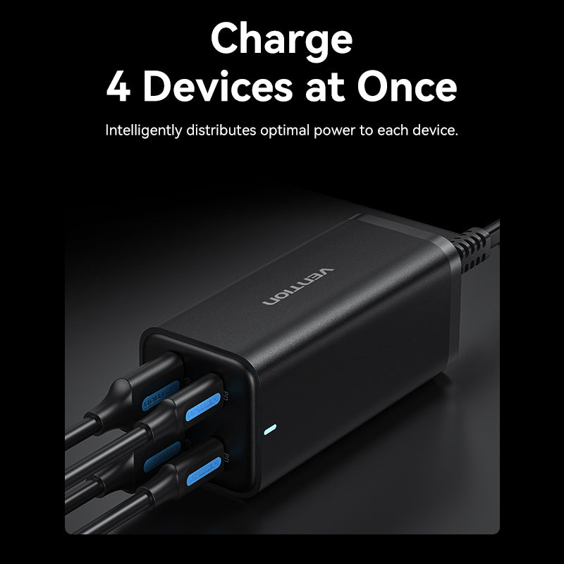 <tc>Vention</tc> Cargador GaN de 4 puertos USB (C+C+A+A) (100W/100W/18W/18W) Enchufe europeo