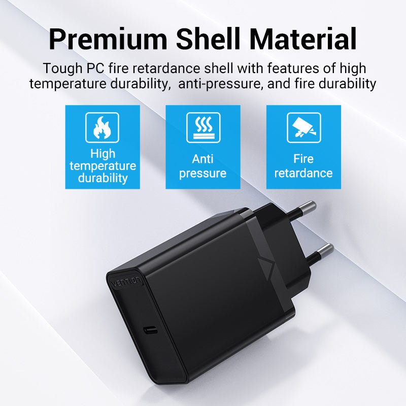 Vention 1-Port USB-C Wall Charger 20W EU-Plug - Vention