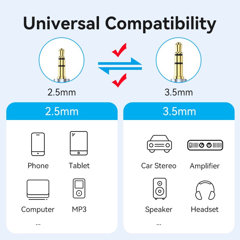 Vention 3.5mm Male to 2.5mm Male Audio Cable - Vention