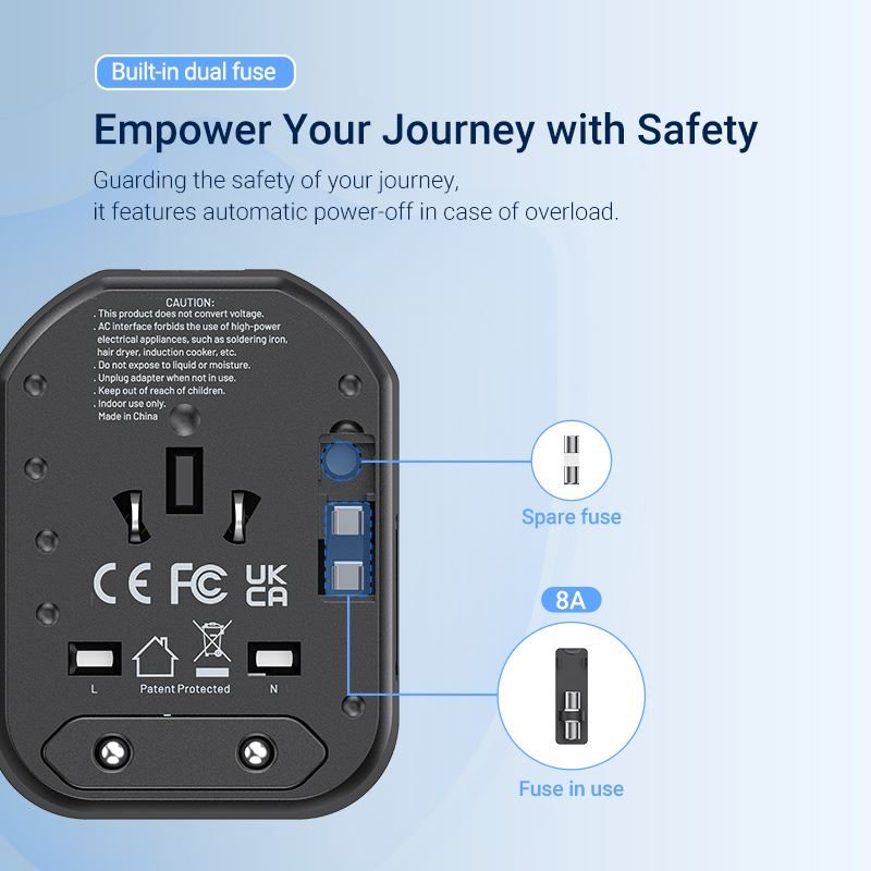 Vention 3-Port USB (C+C+A) Universal Travel Adapter (20W/18W/18W) - Vention