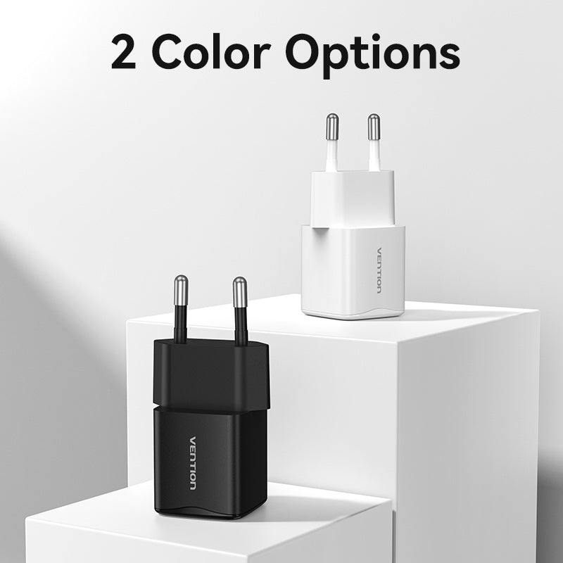 1-Port USB-C Wall Charger (20W) EU/US-Plug White/Black